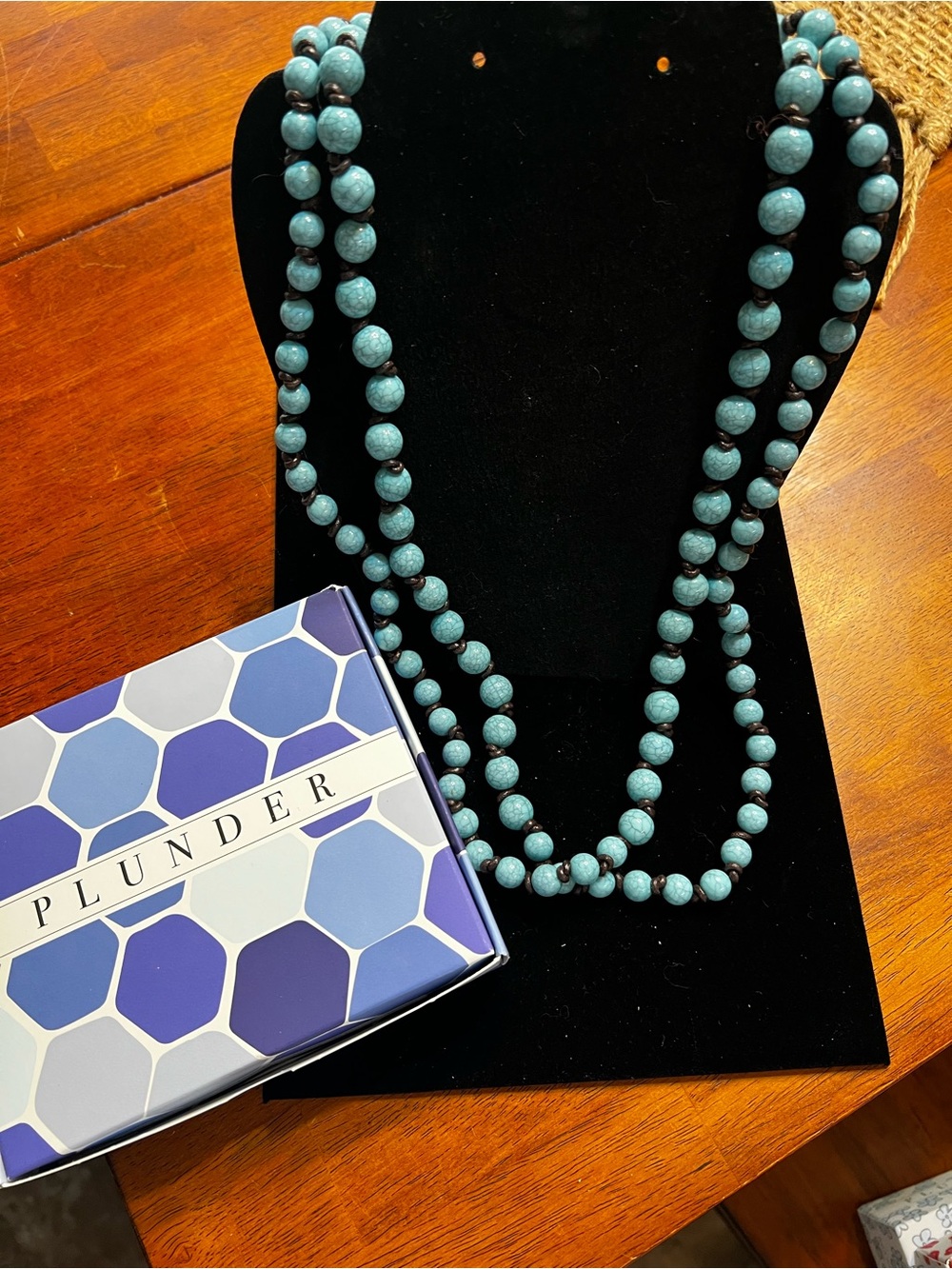 Plunder Teal Double-Strand Beaded Necklace